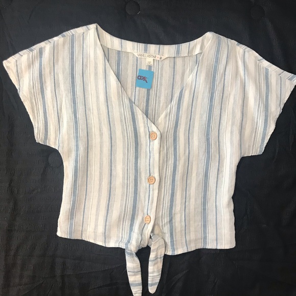 Vanilla Star Tops - Linen striped top